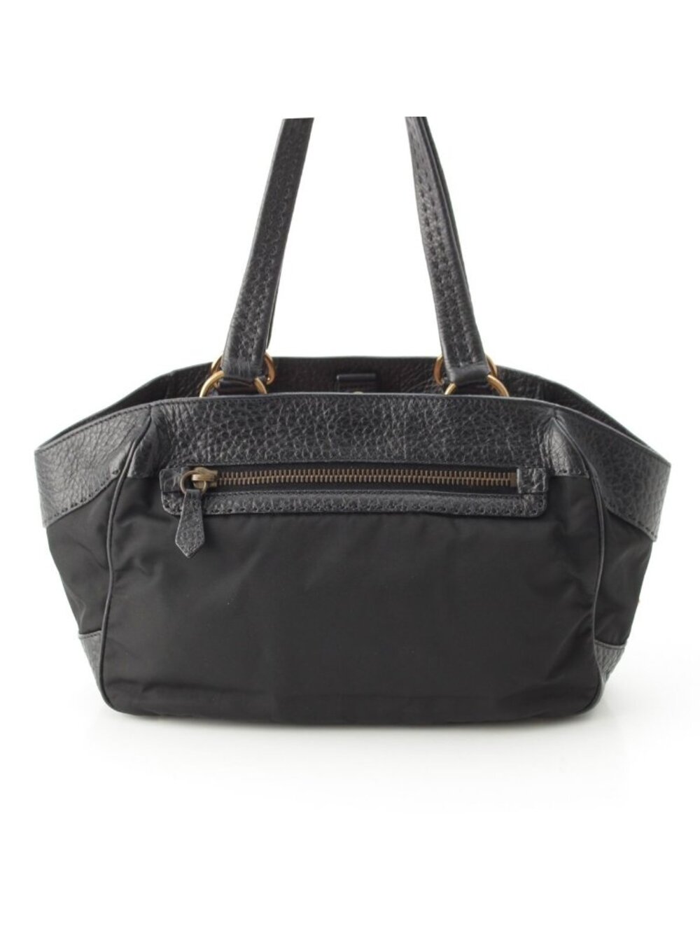 Prada Leather Nylon Trim Handbag Black - Picture 5 of 10
